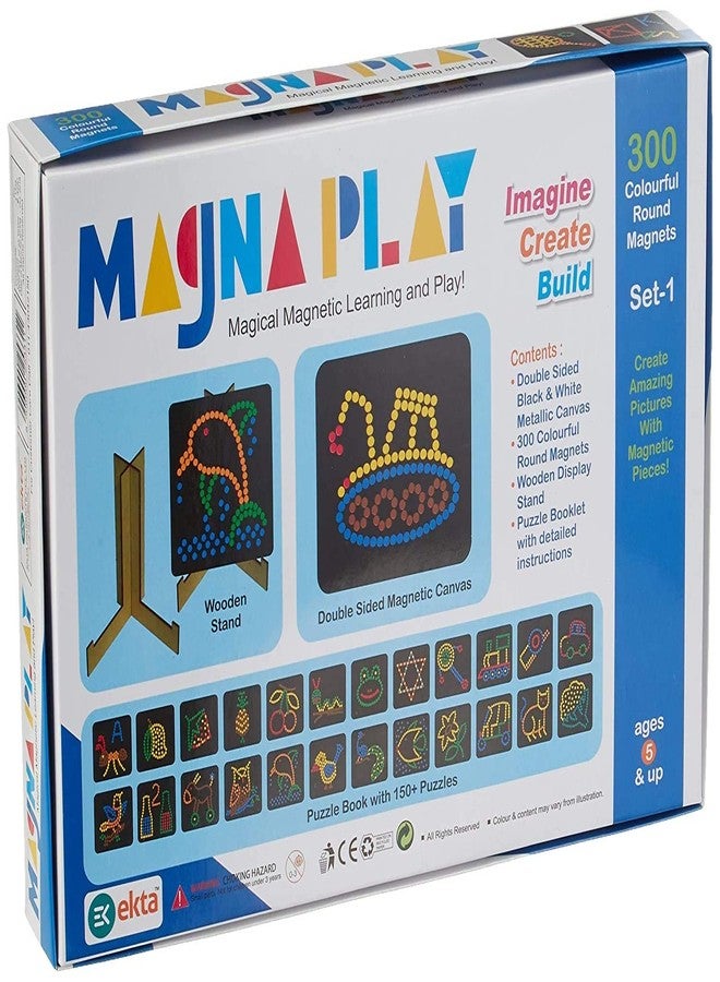 Ekta Magna Play | Set-1 | Magical Magnetic Learning and Play |Imagine * Create * Build | 300 Colourfull Round Magnets - Image 2